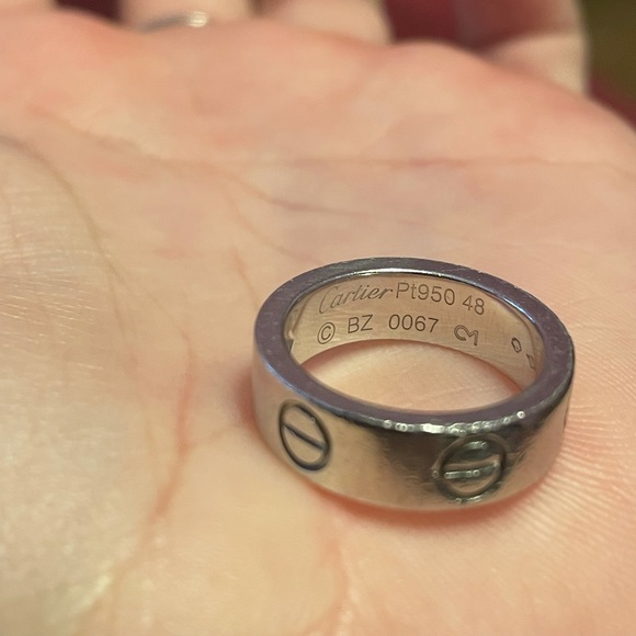 Cartier love ring platinum 1 diamond - Picture 13 of 14